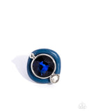 Colorful Caliber - Blue Ring - Paparazzi Accessories Ring Bedazzle Me Pretty Mobile Fashion Boutique