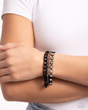 Colorful Canvas - Black Bracelet - Paparazzi Accessories Bracelet Bedazzle Me Pretty Mobile Fashion Boutique