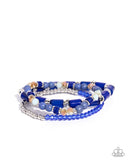 Colorful Champion - Blue Bracelet - Paparazzi Accessories Bracelet Bedazzle Me Pretty Mobile Fashion Boutique