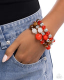 Colorful Collection - Red Bracelet - Paparazzi Accessories Bracelet Bedazzle Me Pretty Mobile Fashion Boutique
