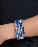 Colorful Compromise - Blue Bracelet - Paparazzi Accessories Bracelet Bedazzle Me Pretty Mobile Fashion Boutique
