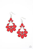 Colorfully Canopy - Red Earrings - Paparazzi Accessories Earrings Bedazzle Me Pretty Mobile Fashion Boutique