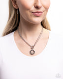 Compass Cadenza - Silver Necklace - Paparazzi Accessories Necklace Bedazzle Me Pretty Mobile Fashion Boutique