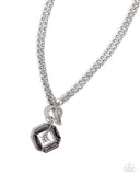 Compass Cadenza - Silver Necklace - Paparazzi Accessories Necklace Bedazzle Me Pretty Mobile Fashion Boutique