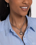 Compass Cadenza - Silver Necklace - Paparazzi Accessories Necklace Bedazzle Me Pretty Mobile Fashion Boutique