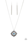 Compass Composure - Blue Necklace - Paparazzi Accessories Necklace Bedazzle Me Pretty Mobile Fashion Boutique