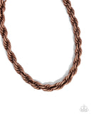 Complete Curves - Copper Necklace - Paparazzi Accessories Necklace Bedazzle Me Pretty Mobile Fashion Boutique