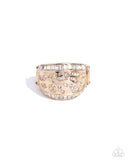 Completely Classy - Gold Ring - Paparazzi Accessories Ring Bedazzle Me Pretty Mobile Fashion Boutique