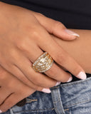 Completely Classy - Gold Ring - Paparazzi Accessories Ring Bedazzle Me Pretty Mobile Fashion Boutique