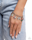 Complex Charms - Red Bracelet - Paparazzi Accessories Bracelet Bedazzle Me Pretty Mobile Fashion Boutique