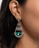 Complimentary Chandelier - Green Post Earrings - Paparazzi Accessories Post Earrings Bedazzle Me Pretty Mobile Fashion Boutique