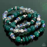 Complimentary Chic - Green Bracelet - Paparazzi Accessories Bracelet Bedazzle Me Pretty Mobile Fashion Boutique