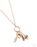 Con Amore - Gold Lanyard - Paparazzi Accessories Lanyard Bedazzle Me Pretty Mobile Fashion Boutique