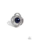 Concentric Chic - Blue Ring - Paparazzi Accessories Ring Bedazzle Me Pretty Mobile Fashion Boutique