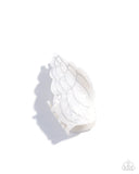 Conch Chic - White Hair Clip - Paparazzi Accessories Hair Clip Bedazzle Me Pretty Mobile Fashion Boutique