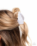 Conch Chic - White Hair Clip - Paparazzi Accessories Hair Clip Bedazzle Me Pretty Mobile Fashion Boutique