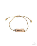 Confession of Faith - Gold Bracelet - Paparazzi Accessories Bracelet Bedazzle Me Pretty Mobile Fashion Boutique