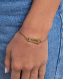Confession of Faith - Gold Bracelet - Paparazzi Accessories Bracelet Bedazzle Me Pretty Mobile Fashion Boutique