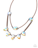 Confident Cascade - Copper Necklace - Paparazzi Accessories Necklace Bedazzle Me Pretty Mobile Fashion Boutique