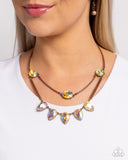 Confident Cascade - Copper Necklace - Paparazzi Accessories Necklace Bedazzle Me Pretty Mobile Fashion Boutique