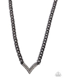 Confident Chevron - Black Necklace - Paparazzi Accessories Necklace Bedazzle Me Pretty Mobile Fashion Boutique