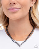 Confident Chevron - Black Necklace - Paparazzi Accessories Necklace Bedazzle Me Pretty Mobile Fashion Boutique