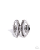 Confident Curves - Silver Ring - Paparazzi Accessories Ring Bedazzle Me Pretty Mobile Fashion Boutique