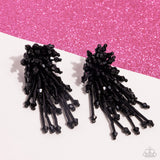 Congratulatory Charm - Black Post Earrings - Paparazzi Accessories Post Earrings Bedazzle Me Pretty Mobile Fashion Boutique