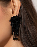 Congratulatory Charm - Black Post Earrings - Paparazzi Accessories Post Earrings Bedazzle Me Pretty Mobile Fashion Boutique