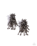 Congratulatory Charm - Silver Post Earrings - Paparazzi Accessories Post Earrings Bedazzle Me Pretty Mobile Fashion Boutique