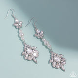 Considerable Captivation - White Earrings - Paparazzi Accessories Earrings Bedazzle Me Pretty Mobile Fashion Boutique