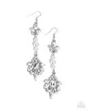 Considerable Captivation - White Earrings - Paparazzi Accessories Earrings Bedazzle Me Pretty Mobile Fashion Boutique
