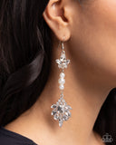 Considerable Captivation - White Earrings - Paparazzi Accessories Earrings Bedazzle Me Pretty Mobile Fashion Boutique