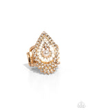 Consistent Charm - Gold Ring - Paparazzi Accessories Ring Bedazzle Me Pretty Mobile Fashion Boutique