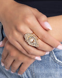 Consistent Charm - Gold Ring - Paparazzi Accessories Ring Bedazzle Me Pretty Mobile Fashion Boutique