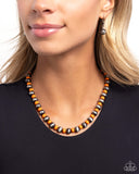 Contemporary Confidence - Orange Necklace - Paparazzi Accessories Necklace Bedazzle Me Pretty Mobile Fashion Boutique