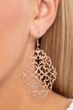 Contemporary Courtyards - Rose Gold Earrings - Paparazzi Accessories Earrings Bedazzle Me Pretty Mobile Fashion Boutique