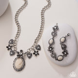 Continuous Chronicle - White Complete Look  - Paparazzi Accessories Bedazzle Me Pretty Mobile Fashion Boutique