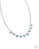 Conveying Charm - Blue Necklace - Paparazzi Accessories Necklace Bedazzle Me Pretty Mobile Fashion Boutique