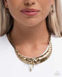 Coquette Cause - Brass Necklace - Paparazzi Accessories Necklace Bedazzle Me Pretty Mobile Fashion Boutique