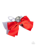 Coquette Class - Red Hair Clip - Paparazzi Accessories Hair Clip Bedazzle Me Pretty Mobile Fashion Boutique