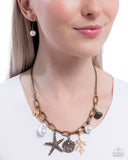 Coral Collection - Brass Necklace - Paparazzi Accessories Necklace Bedazzle Me Pretty Mobile Fashion Boutique