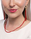 Corded Champion - Red Complete Look  - Paparazzi Accessories Bedazzle Me Pretty Mobile Fashion Boutique