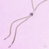 Corporate Cascade - Silver Necklace - Paparazzi Accessories Necklace Bedazzle Me Pretty Mobile Fashion Boutique