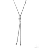 Corporate Cascade - Silver Necklace - Paparazzi Accessories Necklace Bedazzle Me Pretty Mobile Fashion Boutique