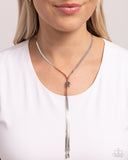 Corporate Cascade - Silver Necklace - Paparazzi Accessories Necklace Bedazzle Me Pretty Mobile Fashion Boutique