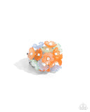 Corsage Celebration - Orange Ring - Paparazzi Accessories Ring Bedazzle Me Pretty Mobile Fashion Boutique