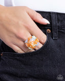 Corsage Celebration - Orange Ring - Paparazzi Accessories Ring Bedazzle Me Pretty Mobile Fashion Boutique