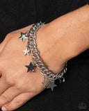 Cosmic Contemporary - White Bracelet - Paparazzi Accessories Bracelet Bedazzle Me Pretty Mobile Fashion Boutique