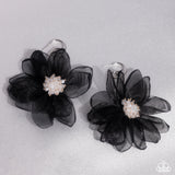 Cosmopolitan Chiffon - Black Earrings - Paparazzi Accessories Earrings Bedazzle Me Pretty Mobile Fashion Boutique